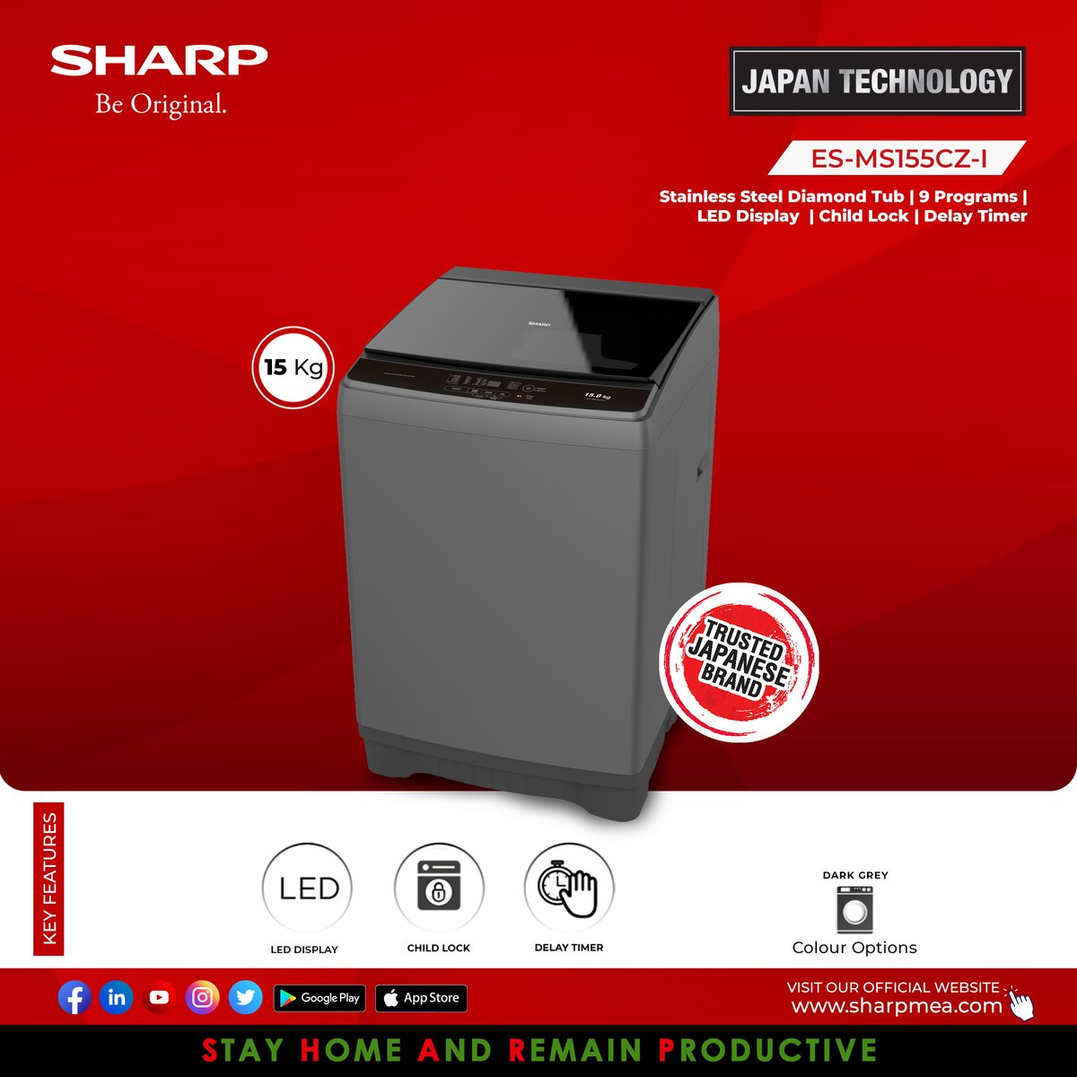 sharp_ce_mea's tweet photo. With A Range Of Features That Are Essential In Daily Household Laundry Operations Such As Stainless Steel Daimond Tub, 9 programs, LED Display and Delay Timer; SHARP ES-FP814CX Frontload Washing Machine Stands Out As A Perfect Choice For Any Household.
#SharpBeOriginal https://t.co/TcVCr5ZOjP