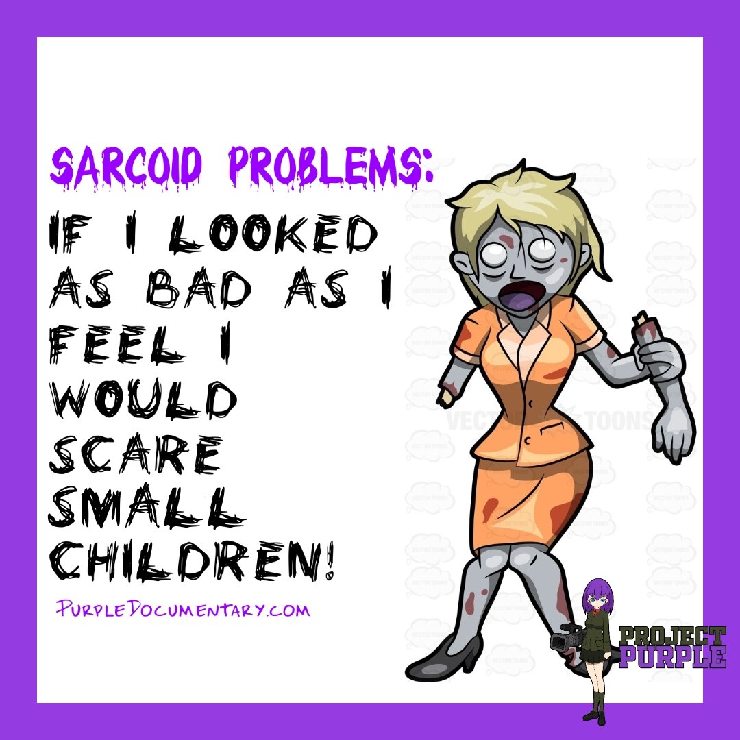 When people tell you you look good while you're battling sarcoidosis.🧟‍♀️💜
PLEASE SHARE & SUPPORT
sarcoidawarenessfilm.info

#sarcoidosis #documentary #sarcoidosisawareness #sarcoidosisdisease #medicaldocumentary #invisibleillnessawareness #filmmaking #documentaries