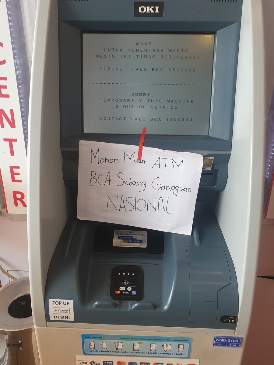 EvertPo's tweet photo. @HaloBCA @strugglemanusia di Jl. Cililitan Besar [Jakarta Timur] juga. ATM di 2 Indomaret &amp; Alfamidi, gak bisa tarik tunai.. https://t.co/NogRrZHp9x