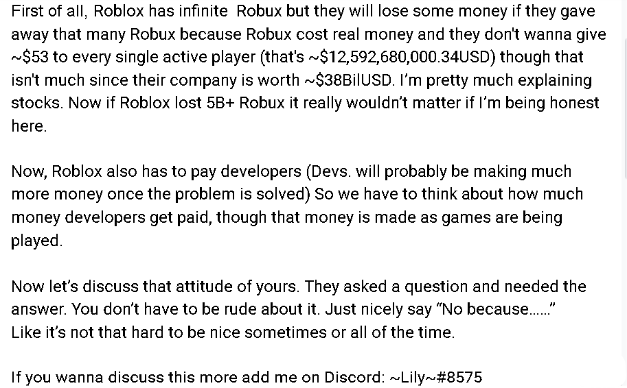 Apieceoftrash17's tweet photo. @tacticalrcm @sky32034114 @Roblox Twitter wont let me write enough so I have attached a media file explaining some stuff. (Please don't be to offended by what I said) (First paragraph is abt stocks.) https://t.co/4g3hFIWOTn