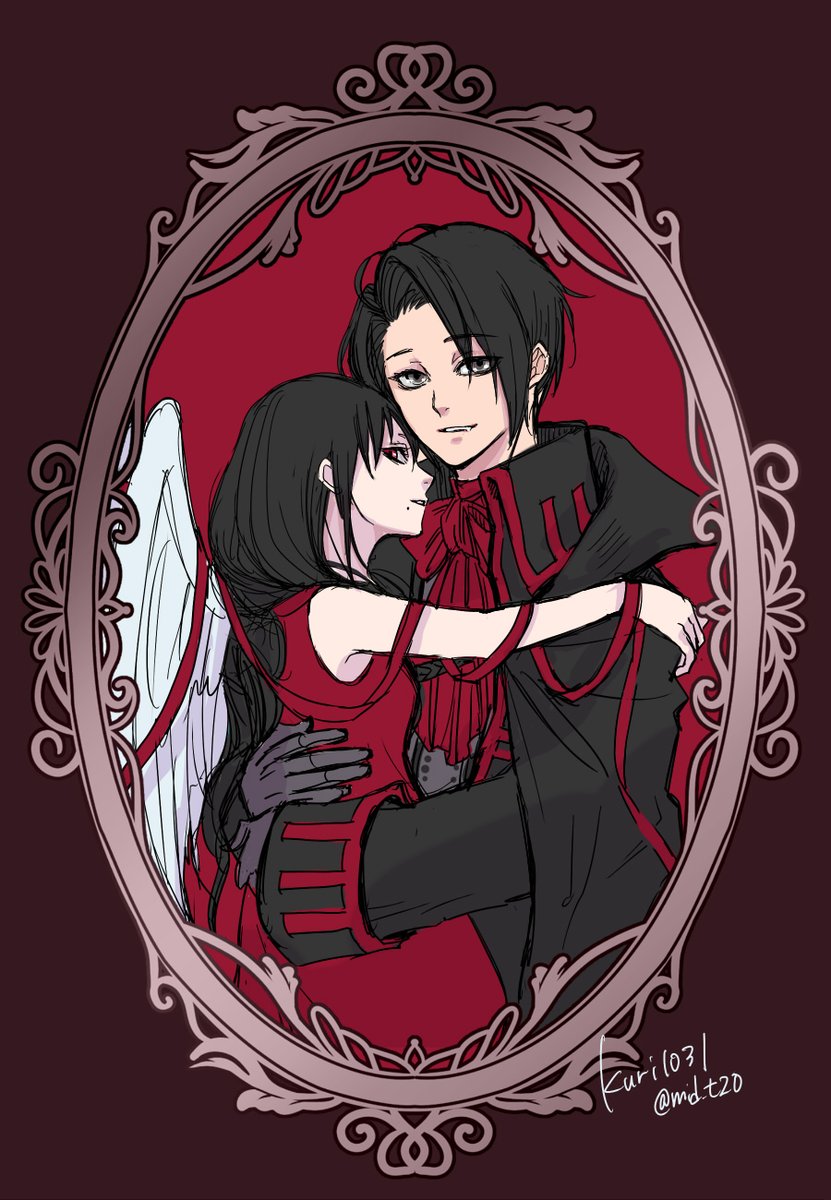 ゆたりか ハロウィン ドラキュラと堕天使みたいな ゆたりか くりごはん のイラスト