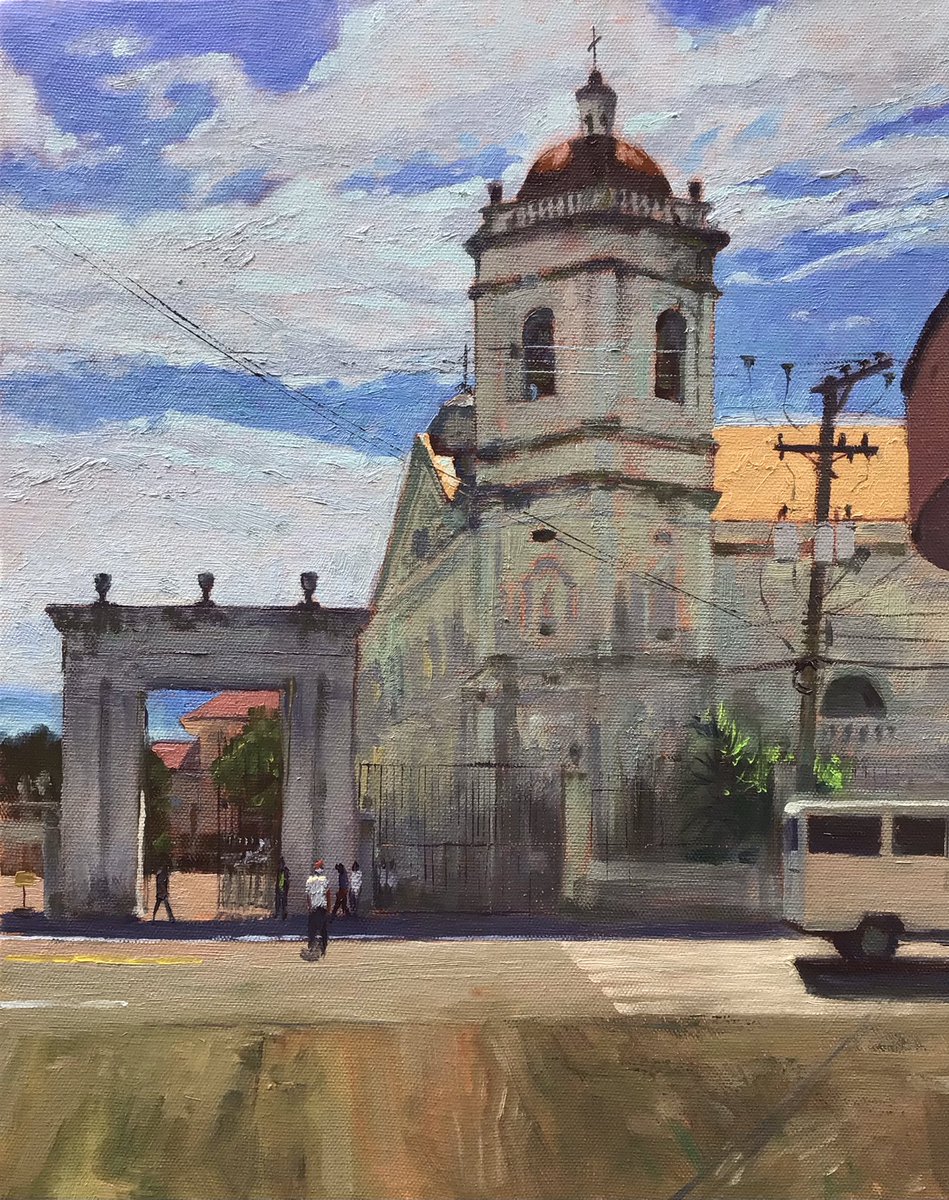 MelverMercado's tweet photo. The Sto. Niño Basilica, oil on canvas 12x14 inches https://t.co/oNpEhVluWW