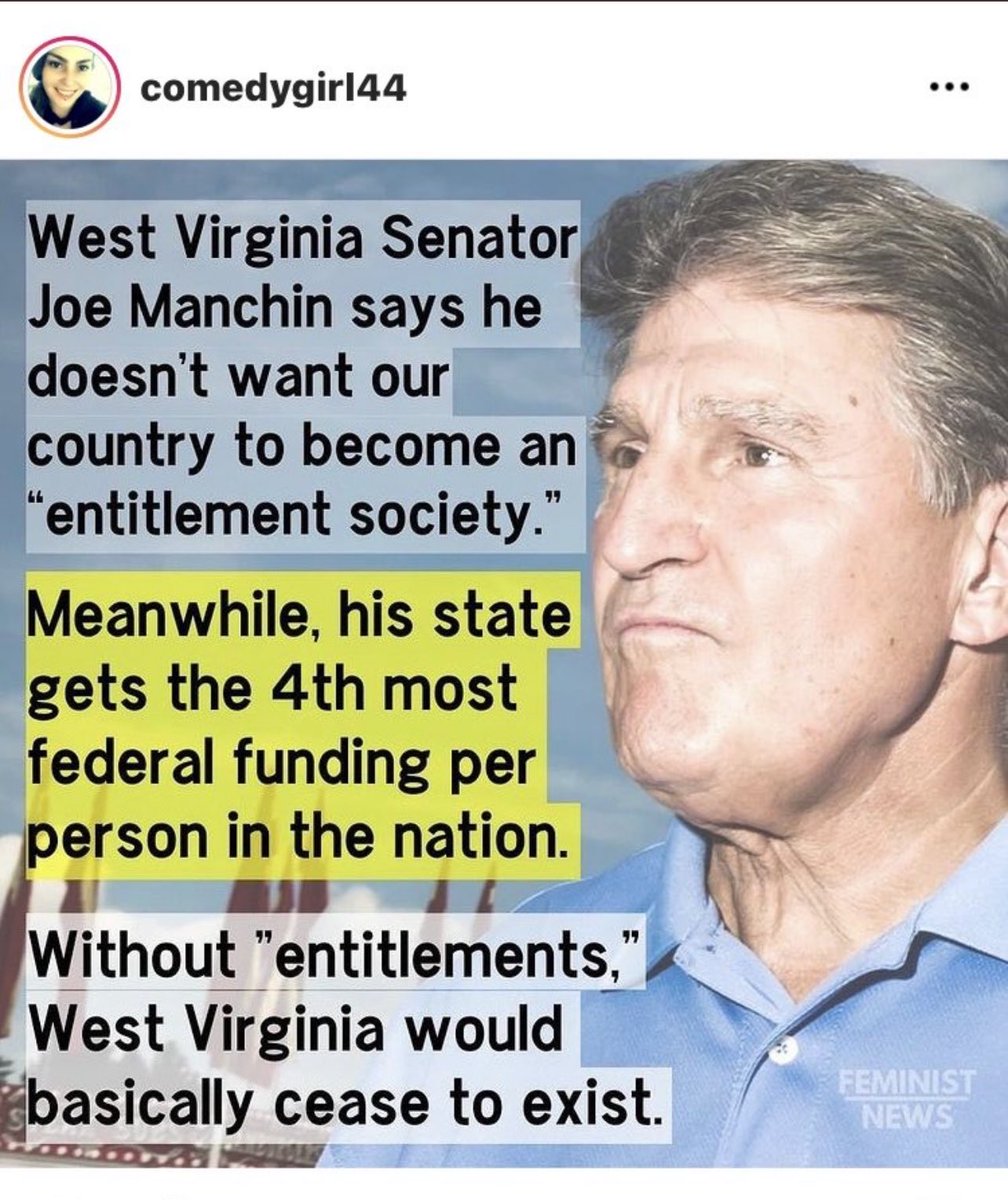 415holgate's tweet photo. Hum,🤔who does @Sen_JoeManchin represent? https://t.co/TgHhJCoLWS