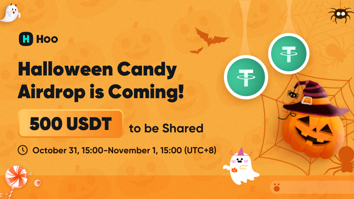 🎃Halloween Airdrop is Coming!😍Join to collect candies &amp; share 500 USDT rewards!

✅Follow+RT+Like <a href="/Hoo_exchange/">Hoo.com</a>
✅Tag 3 friends,Submit google form
✅Join Hoo TG: bit.ly/2O2nrsW

🕺Form link: forms.gle/R74M5HkZo2cwMB…