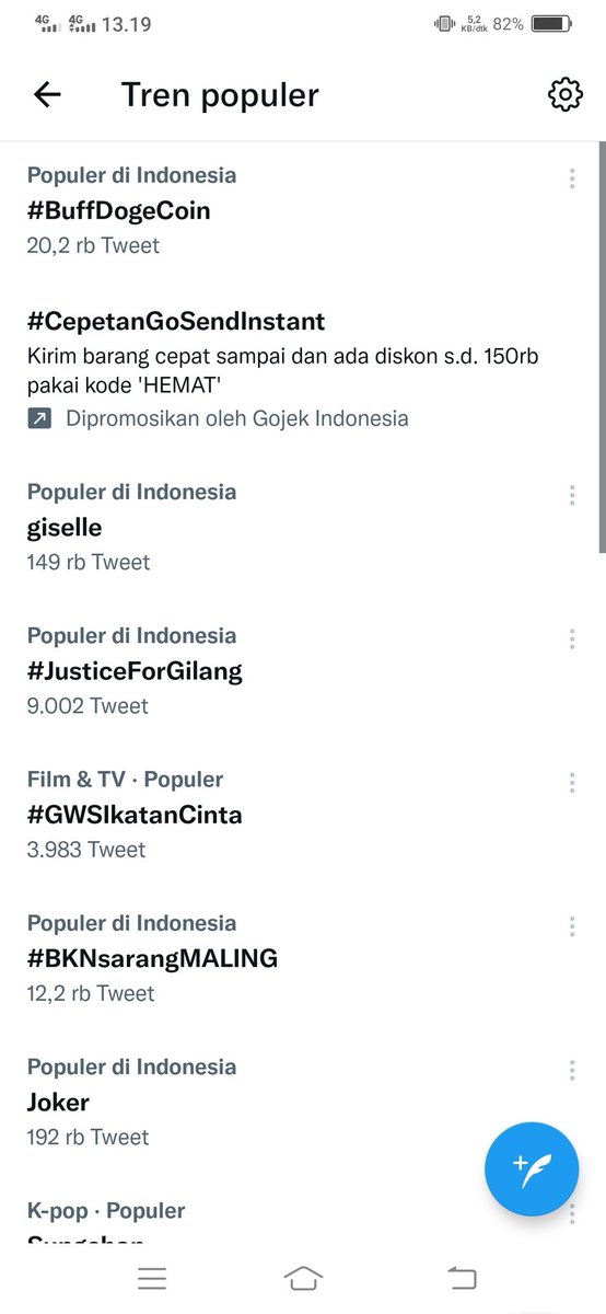 Aji21guns's tweet photo. really crazy @buffdogecoin trending #1 in #Indonesia. let's burn your spirit army #BuffDogeCoin. together we are stronger and can reach the highest point. 🤩🤩
@kaptencrypto707
@anggaandinata @ArnoldPoernomo
#buffdogecoinarmy 
#Crypto #GateIo #CryptoNews #BSC #HOTBIT #WHALEALERT https://t.co/uDu6GaPfFU