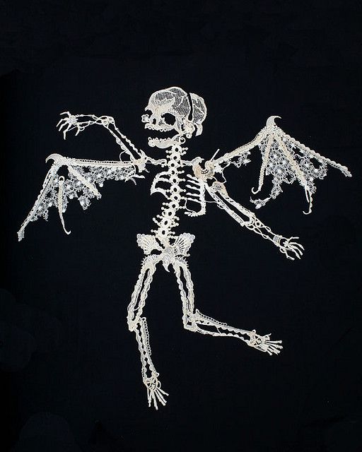Lace Skeleton by contemporary artist Sandrine Pelletier #WomensArt 👻