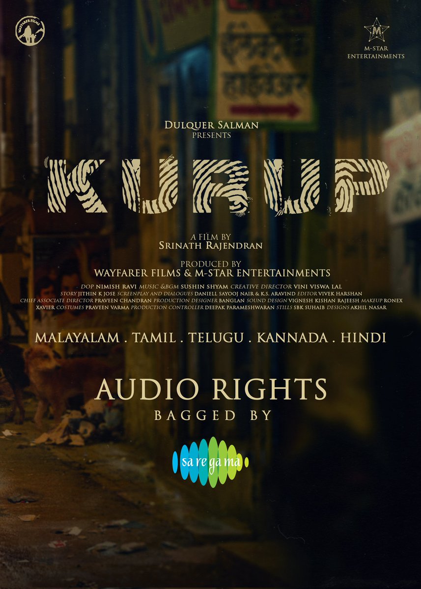 DQClubOfficial's tweet photo. #Kurup Audio Rights bagged by  @SaregamaSouth @dulQuer 
@srinatkp @sobhitaD  @Indrajith_s  @sunnywayn @kurupmovie @dqswayfarerfilm #saregamasouth
#കുറുപ്പ് #குருப் #కురుప్ #ಕುರುಪ್ #कुरुपु #Kurup #KurupFromNov12 https://t.co/2d88CFu9Pt