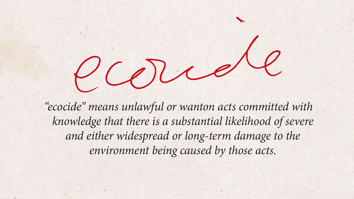 EcocideLaw's tweet photo. Ecocide Definition, Commentary & Core Text from the Independent Expert Panel for the Legal Definition of Ecocide convened by the Stop Ecocide Foundation
https://t.co/ZBTTLMl1gr
| #Cop26 | #COP26Glasgow | #ecocide | #ecocidelaw | #5thcrime | #200Words
| #environmentaljustice https://t.co/6Vkiufh9xm