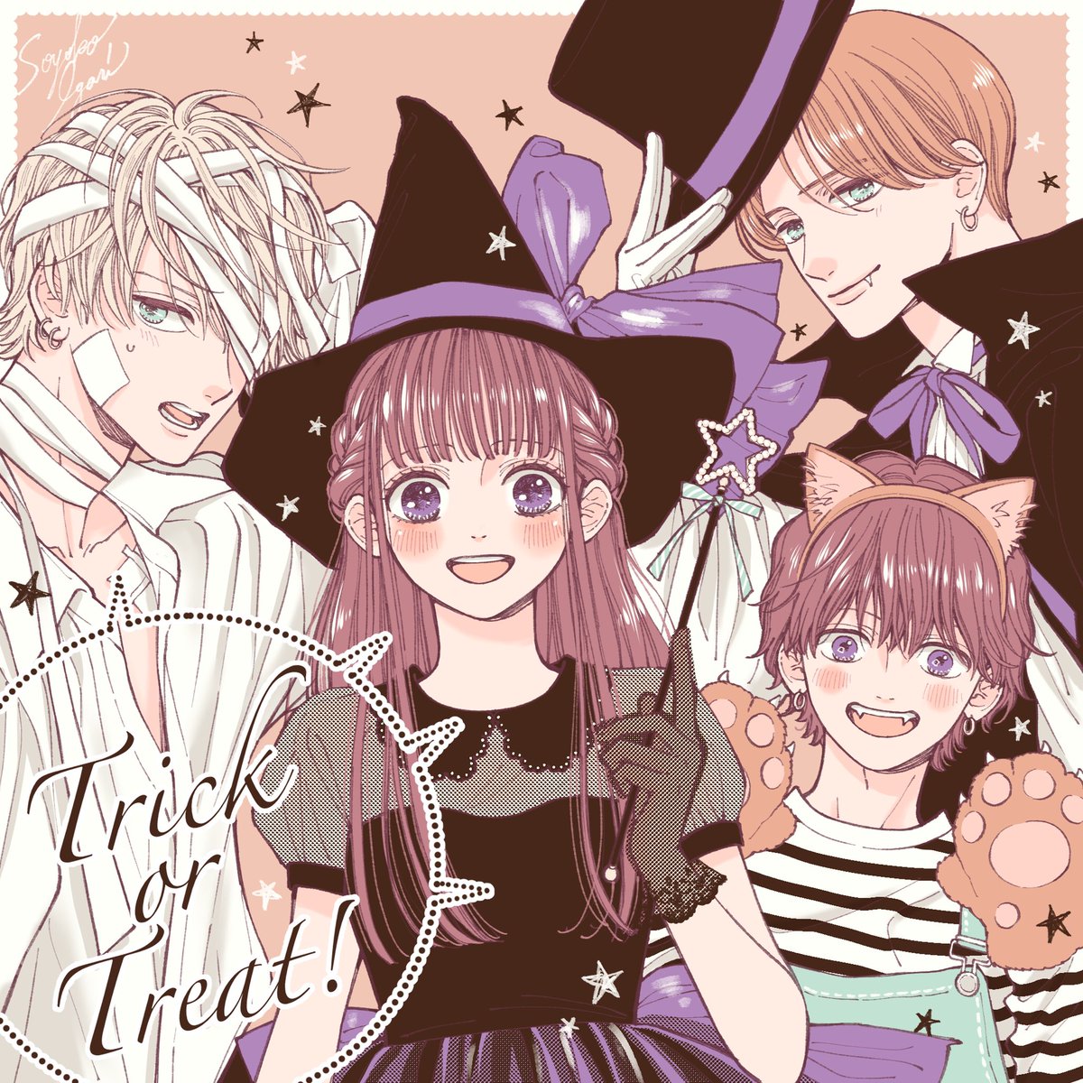 🎃🧡HAPPY HALLOWEEN🧡🎃

アオイロ・メロディの4人にハロウィン仮装させてみました🎃💜🎃
#halloween2021 