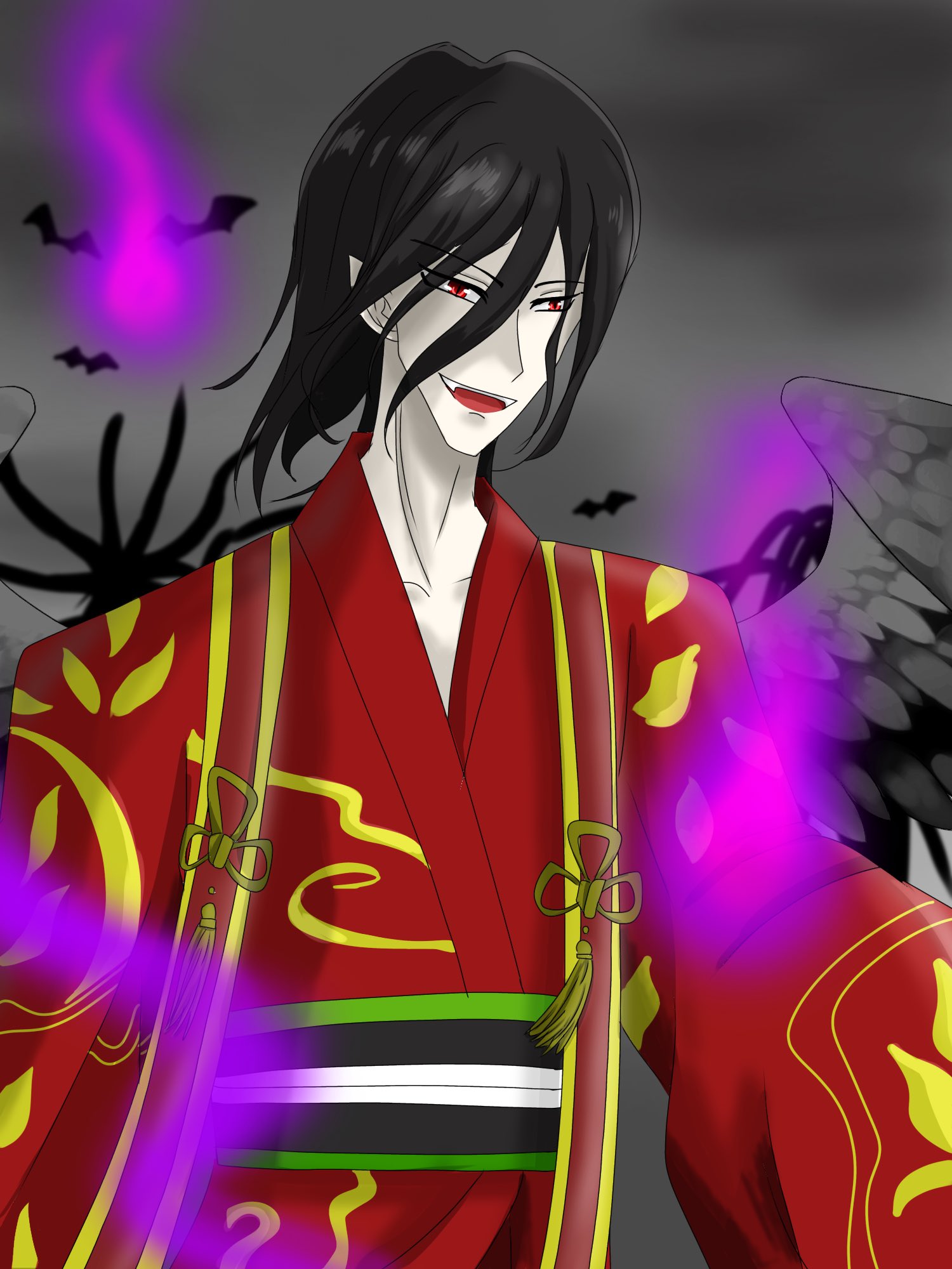 Nマホ イラスト オリキャラ 吸血鬼 イラスト ハロウィン 遠幻parallelworld 鬼龍零 日本の文化に憧れた吸血鬼 零 貧血に悩まされるが 今日は違う T Co Izpb1lxlqg Twitter