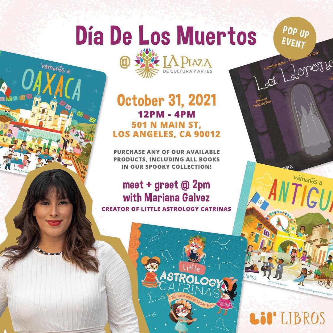 Chogrin's tweet photo. Join me (@chogrin) and @lifewithmariana tomorrow at @laplazala, where we will be signing copies of our books from @lil_libros. #kiddeltoro #littleastrologycatrinas #marianagalvez #astrologycatrinas #guillermodeltoro #chogrin #pakoto #lillibros #plazadeculturayartes #halloween2021 https://t.co/Hrv86wbUki
