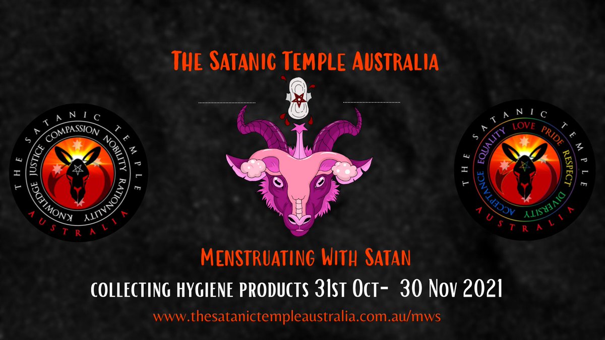 Our first Menstruating with Satan drive is open for donations. Supporting <a href="/nhcollective/">Jay</a> and other charities in VIC, NSW, QLD and WA. Find out how to donate at bit.ly/3mwzPme