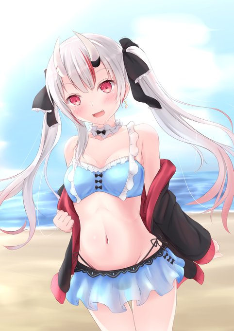 どう?余の水着かわいい～?
 #百鬼絵巻 