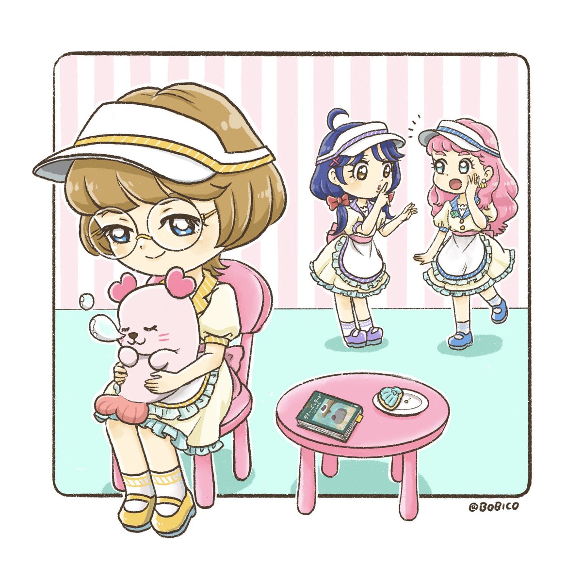 「#今月描いた絵を晒そう
トロピカル部とくるるんたち 」|ボビコ🍄のイラスト