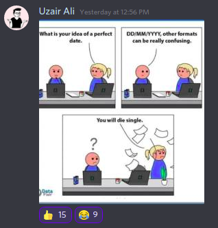HackoutIO's tweet photo. Final reviews are underway on #Hackout2021’s Discord server meanwhile yesterday’s #Meme War Challenge’s winner brought in light why most of us are still single 😢😛
Congratulating @UzairAli101 for winning our meme war challenge for the second time 🔥 https://t.co/yFQT5Rg3Zr