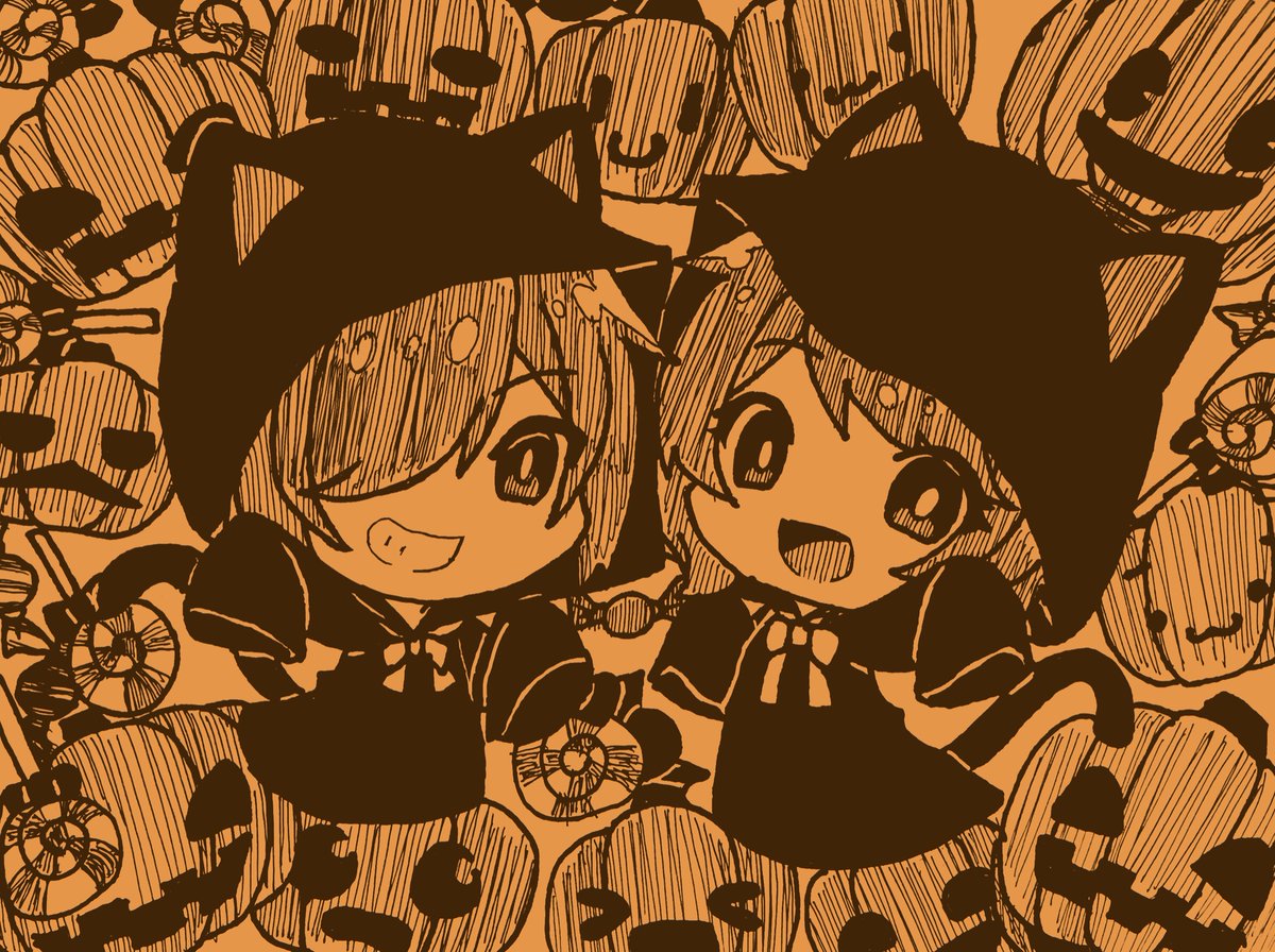 双子のお化け 2枚目は去年の ハロウィンイラスト展示会21 Hal 吉野屋 悠 Sdイラストお仕事募集中のイラスト 双子のお化け 2枚目は去年の ハロウィンイラスト展示会21 Hal 吉野屋 悠 Sdイラストお仕事募集中のイラスト
