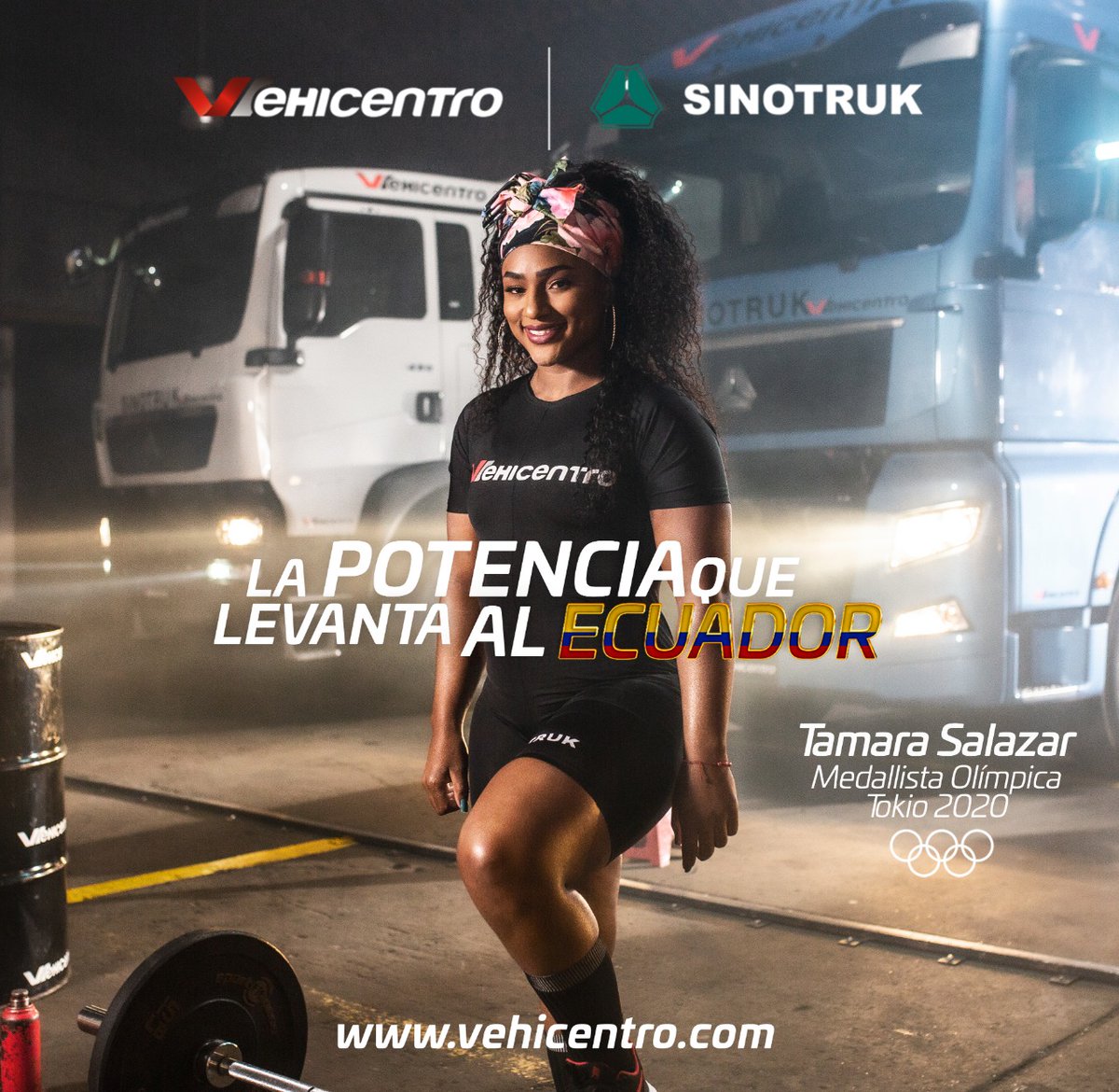 Solo nuestra medallista olímpica <a href="/TamaraS45097301/">Tamara Salazar</a>, y #Vehicentro saben que La Potencia que levanta al Ecuador no tiene límites. #Sinotruk 
Vehicentro.com