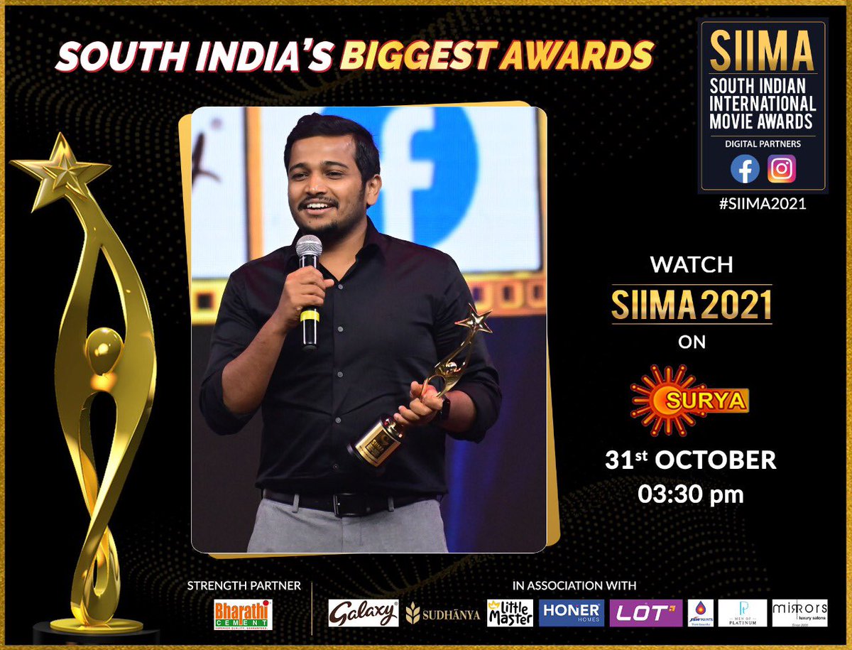 siima's tweet photo. Basil Joseph Wins Best Actor In A Comedy Role Award for the movie Kettyolaanu Ente Malakha at SIIMA 2021. Watch SIIMA 2021 on @SuryaTV at 3:30pm today. Don't Miss!
#SIIMA2021 #SIIMA #BasilJoseph #BestActorInAComedyRole #Awards #AwardShow #Cinema https://t.co/4QcQwxsX1z