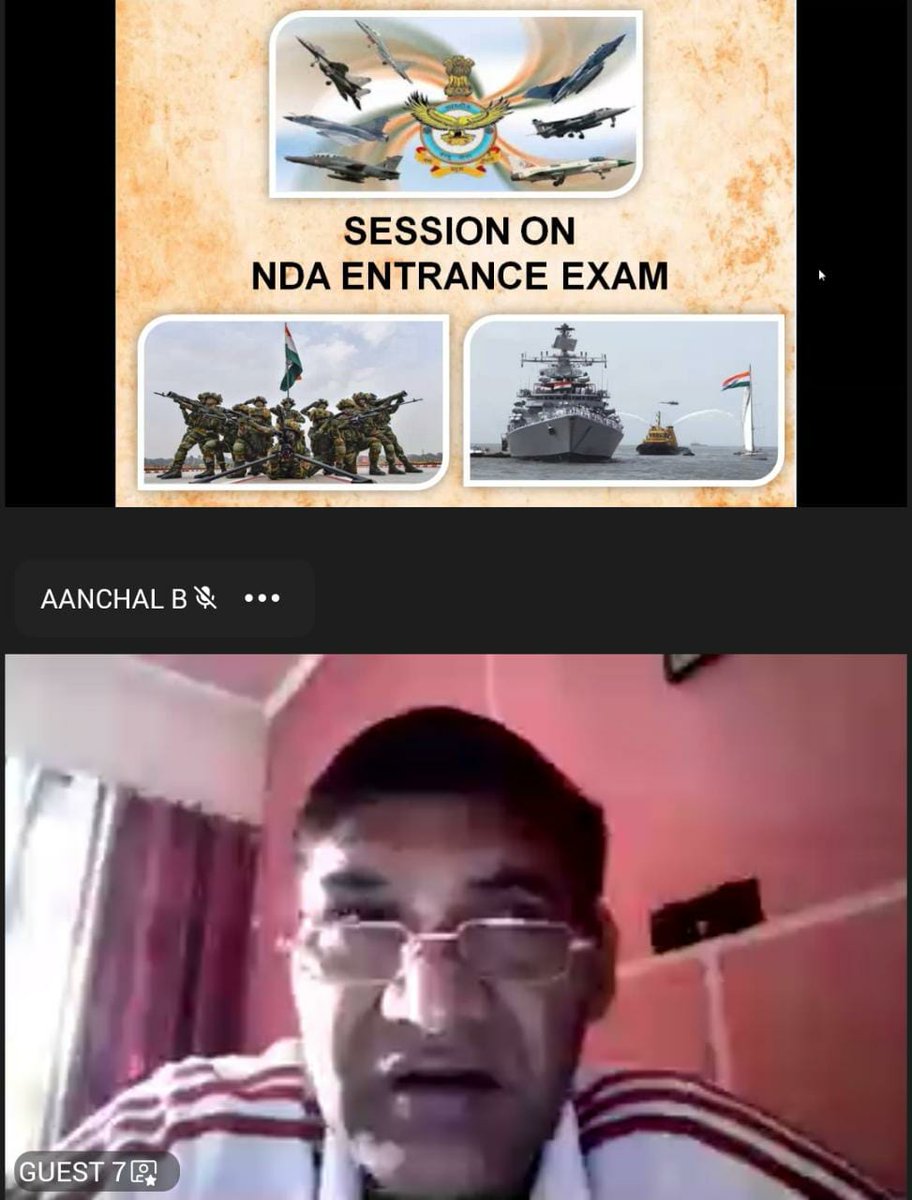 dpsfbd19's tweet photo. A virtual session on NDA was organised by Delhi Public School, Faridabad on October 29, 2021. Students from classes XI and XII fervently attended it.
It was conducted by the Commanding Officer, Col. Ram Avtar Yadav, 4 HAR (G) BN NCC, Nuh. @HQ_DG_NCC_ https://t.co/Wh7tVEnLlw