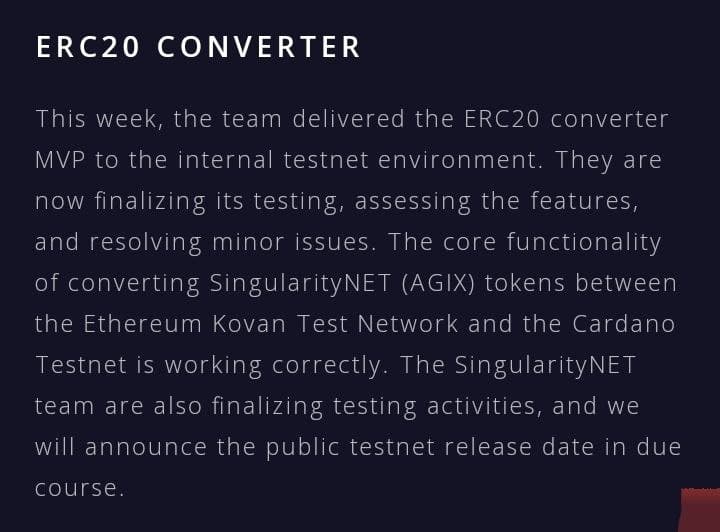 SingularityNET's tweet photo. 👀 The ADA-larity is near. @IOHKMedia 

#erc20converter #nomoregas #goodnews $AGIX $ADA 

 https://t.co/orio3zxiA8 https://t.co/LtIVxiNKd4