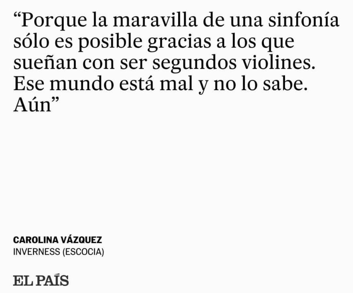 mariaf677's tweet photo. La felicidad del segundo violín 🎻🔝 #sinsegund@buen@nohayprimer@ #alguienteniaquedecirlo #tanifentificada #cartasaladorectora #elPaís #lafelicidaddequererestarensegundoplano https://t.co/Rk89H4f0hD