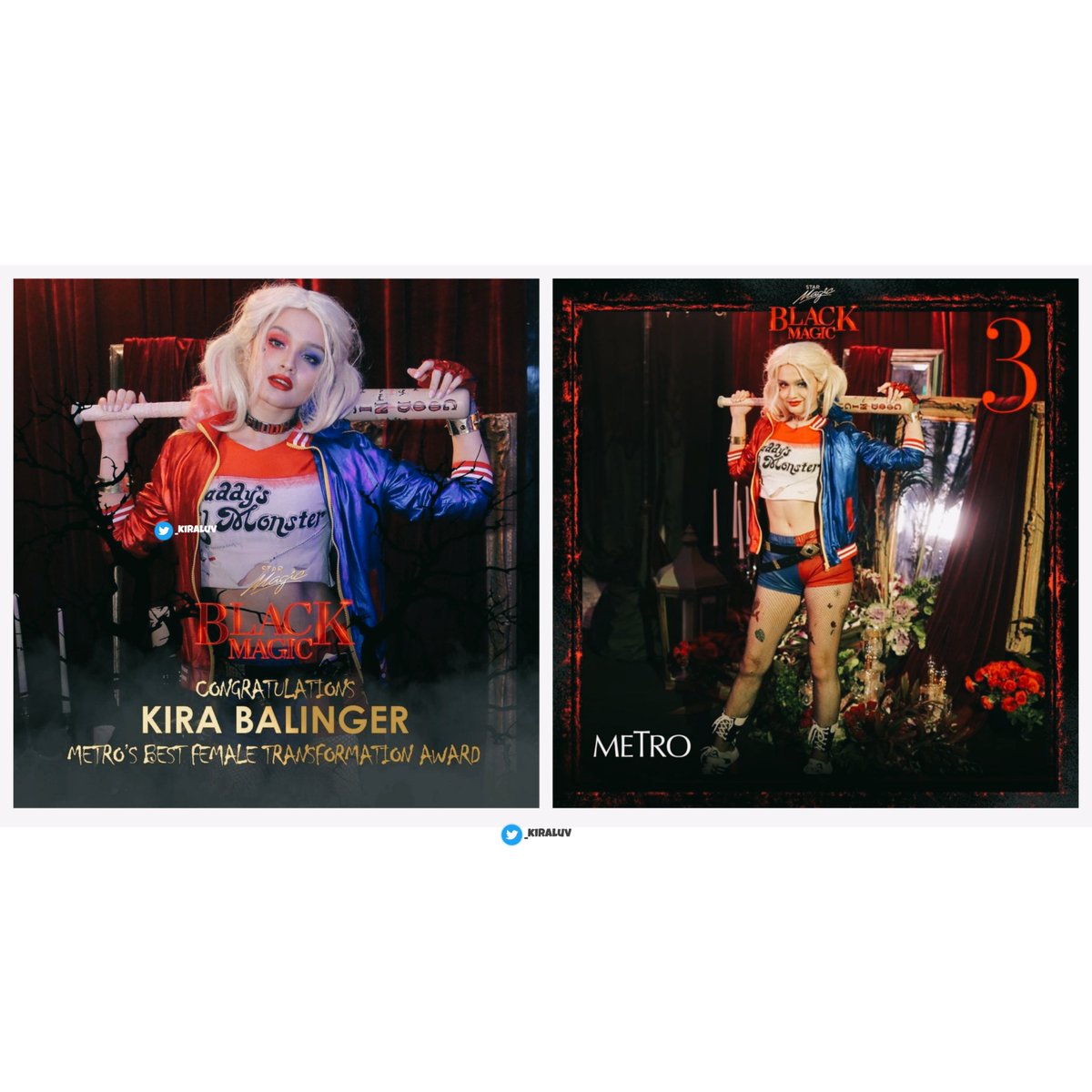 Happy Halloween! 🤍🖤

Throwback! Kira as Harley Quinn at 2019 Star Magic <Black Magic>

She won Metro' Best Female Transformation Award and included on Metro Top 10 Favourites at #3

<a href="/Kbalinger/">Kira Balinger</a> • #KiraBalinger