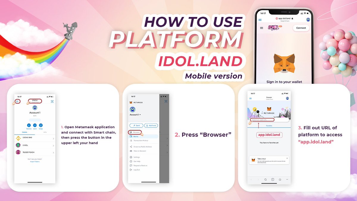 IdolLandCrypto's tweet photo. ✨ How to use platform for user 🥰
Link 👉🏻 https://t.co/WBFURMl1xw
        ( Connect with Metamask )

“ If you have any doubts please feel free to join our Telegram community

🍑https://t.co/unWreCI5T3
💃🏻https://t.co/oeBgsMez8e
💰https://t.co/T8CQoqGqOj

#IDOLLAND $idol #Crypto https://t.co/4nLd9LbGIf