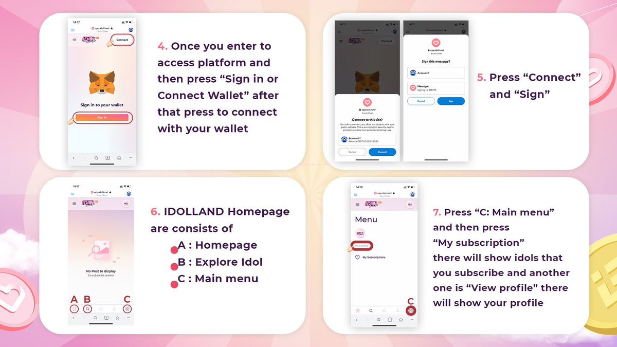 IdolLandCrypto's tweet photo. ✨ How to use platform for user 🥰
Link 👉🏻 https://t.co/WBFURMl1xw
        ( Connect with Metamask )

“ If you have any doubts please feel free to join our Telegram community

🍑https://t.co/unWreCI5T3
💃🏻https://t.co/oeBgsMez8e
💰https://t.co/T8CQoqGqOj

#IDOLLAND $idol #Crypto https://t.co/4nLd9LbGIf