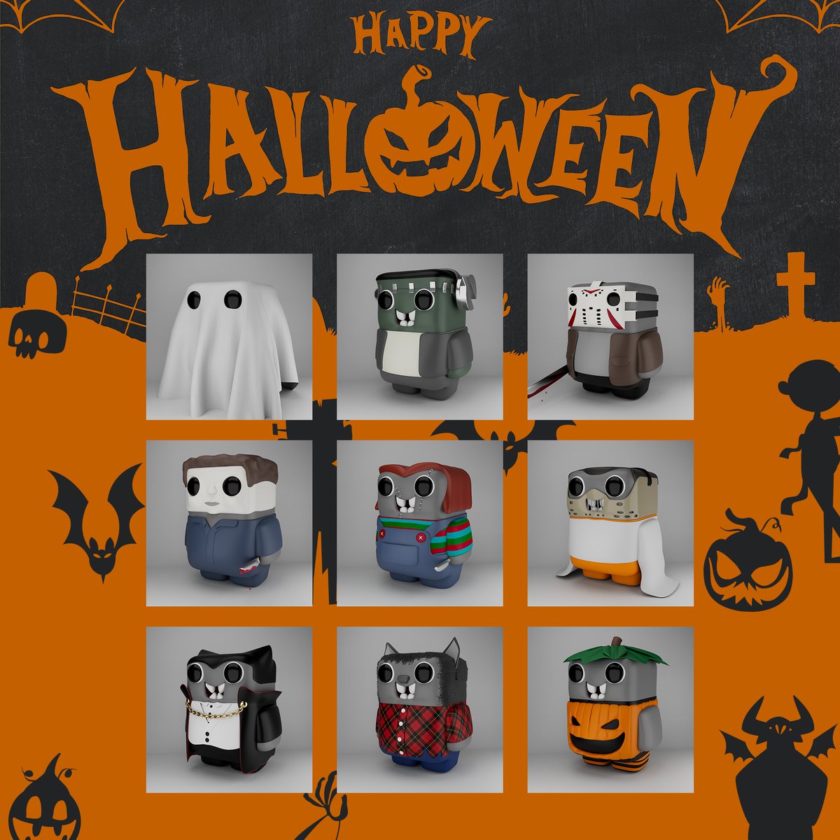 HAPPY HALLOWEEN👻👻👻👻👻
ONLY 1,500 PIECES ARE AVAILABLE!!!!
COMMON 1,100 PIECES
RARE 380 PIECES
LEGENDARY 20 PIECES
DROP ON MONDAYS
opensea.io/collection/tui…
#halloween2021 
#NFT #nftcollector #NFTCommunity #NFTdrop