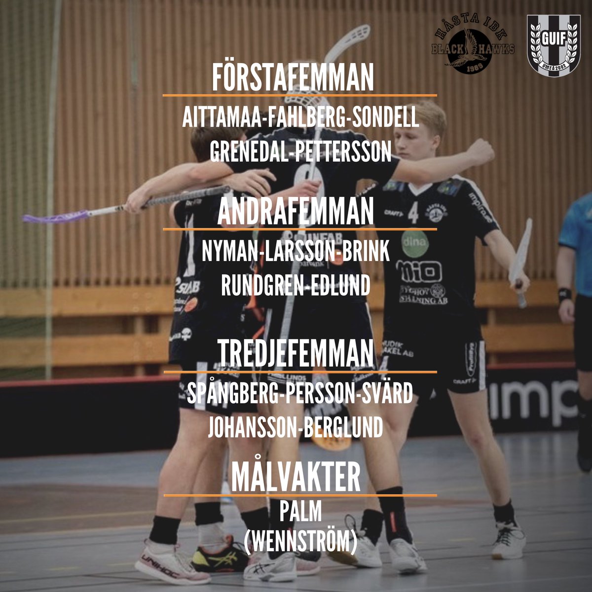 Dagens uppställning mot Gimonäs, nu kör vi!🦅