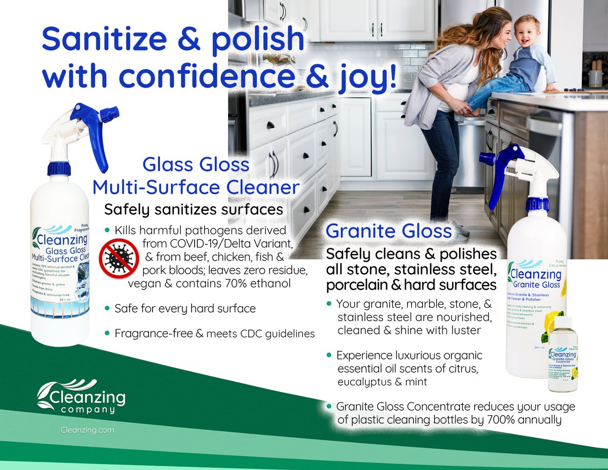 Cleanzing_'s tweet photo. Your dynamic duo for the holidays &amp; everyday! Don't forget to sanitize w/Glass Gloss Multi-Surface Cleaner, whether it's to clean your cooking surfaces or your frequently touched areas in your home, it's the power of plants harnessed for your satisfaction!
https://t.co/36S8LkOuDV https://t.co/wUwOMtz7nT