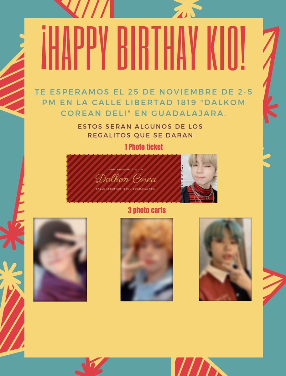 Jeon_zul's tweet photo. 🦊 Happy Kio Day 🦊

📋 Event Café 

🗓️ 2021.11.25

📌 2:00 pm - 10:00 pm

📍 Calle Libertad 1918 Dalkom Corean Deli Guadalajara

#HAPPY_KIO_DAY
#키오 #KIO #キオ #T1419 https://t.co/5th998ZDIa