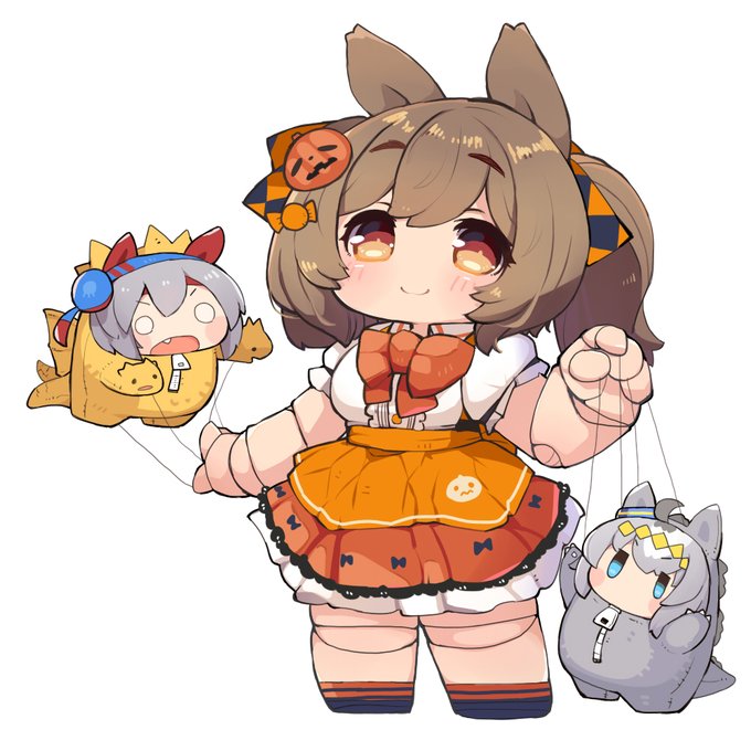 クダンさんの所でやらせてもらった合同企画のハロウィンファル子

と怪獣オグリと
うどんはおかずや゛ぁ゛～!!って鳴くキングギドラ 