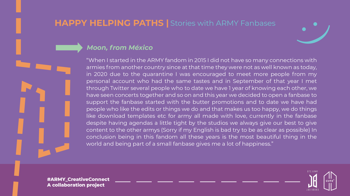 gvfxarmy's tweet photo. Moon from Mexico gained friends and connections from fanbases which they got happiness from.
#ARMY_CreativeConnect https://t.co/CWSJDIq0ph