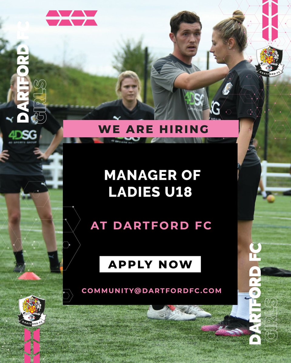 Dartford FC Foundation (@community_dfc) on Twitter photo We are looking for a new manager for our <a href="/dartfordfc/">Dartford FC</a> u18.
The season is underway with a squad in place ⚫️⚪️⚫️⚪️
Those interested should email a CV to community@dartfordfc.com
A great opportunity to develop players and work closely with 1st team manager Connor Dymond We are looking for a new manager for our <a href="/dartfordfc/">Dartford FC</a> u18.
The season is underway with a squad in place ⚫️⚪️⚫️⚪️
Those interested should email a CV to community@dartfordfc.com
A great opportunity to develop players and work closely with 1st team manager Connor Dymond