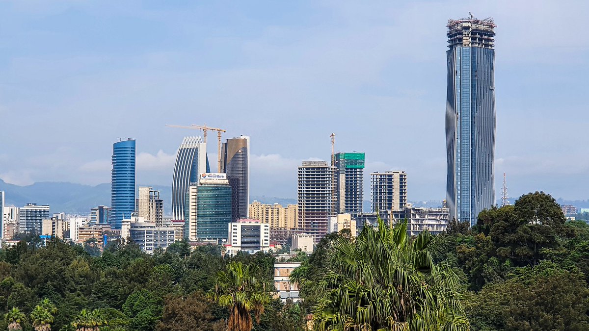 The building will be the tallest in #Ethiopia, surpassing the CBE's  48-storey skyscraper erected near the capital's fast-changing financial  district. Several commercial banks are setting up their headquarters in  Sengatera, along Ras, image size:1200x675