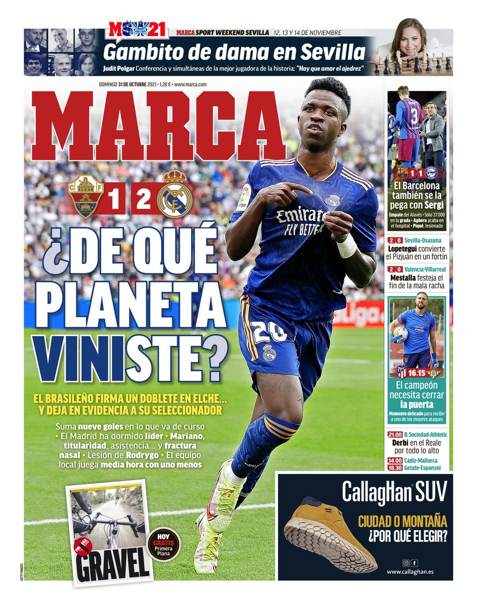 EditionMerengue's tweet photo. DE QUELLE PLANÈTE VENEZ-VOUS ? 9 buts inscrits par Vinícius cette saison. @marca https://t.co/2UXtftKKHV