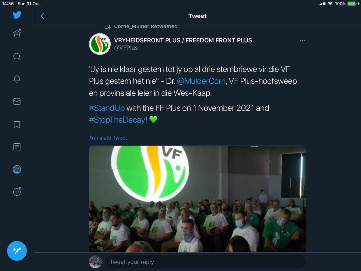 KosieDirk's tweet photo. @VFPlus Miskien moet die VF+ ook die verwarring wat julle en @MulderCorn oor getal stembriewe veroorsaak het regstel.   2 vir Metro’s en 3 vir Plaaslike Munisipaliteite. https://t.co/2plUyuhl4X