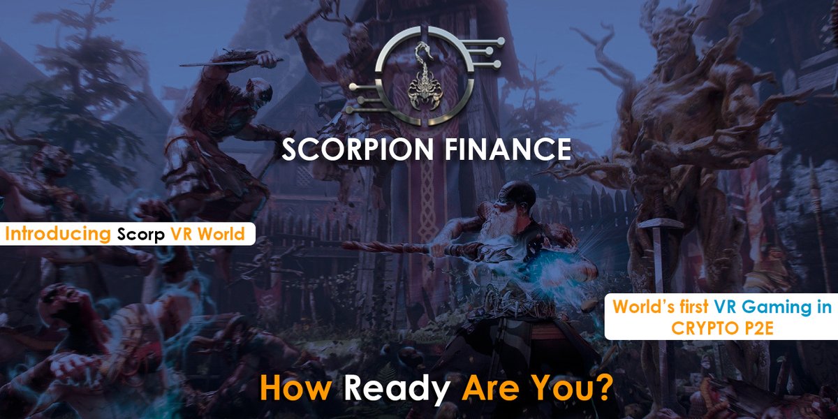 ScorpionFinance's tweet photo. Worlds 1st VR and AR games in crypto!
This is a new concept in the crypto space. For the very first time, players will get to experience the fusion of crypto, virtual reality and augmented reality on a gaming platform. Earn tokens, coins and NFTs for completing stages. #ScorpFin https://t.co/oNDJQRGYOa