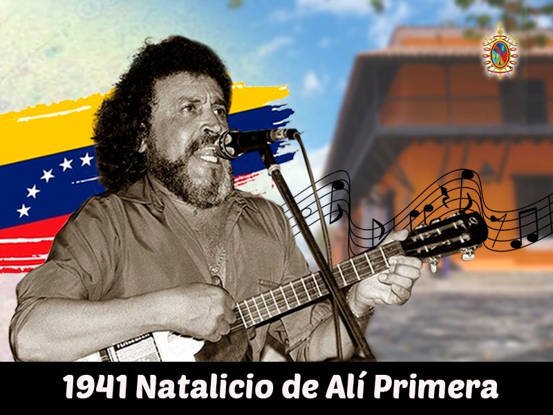 🗓️#31Oct || A 80 años del natalicio de El Cantor del Pueblo Venezolano, Alí Primera, seguimos entonando su canción valiente y necesaria, convirtiéndose en la voz de los desposeídos; referente del antiimperialismo y la lucha revolucionaria... Defensor de la justicia y la igualdad.