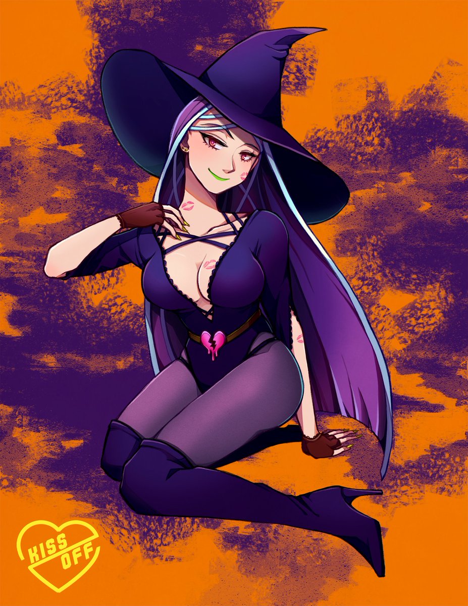 Thanks for voting in our Halloween #pinup poll! Risq is giving out tricks AND treats today... and she'll be sure to put a spell on YOU on Kiss/OFF, our upcoming #visualnovel!👻💋
#HappyHalloween2021 #indiedev