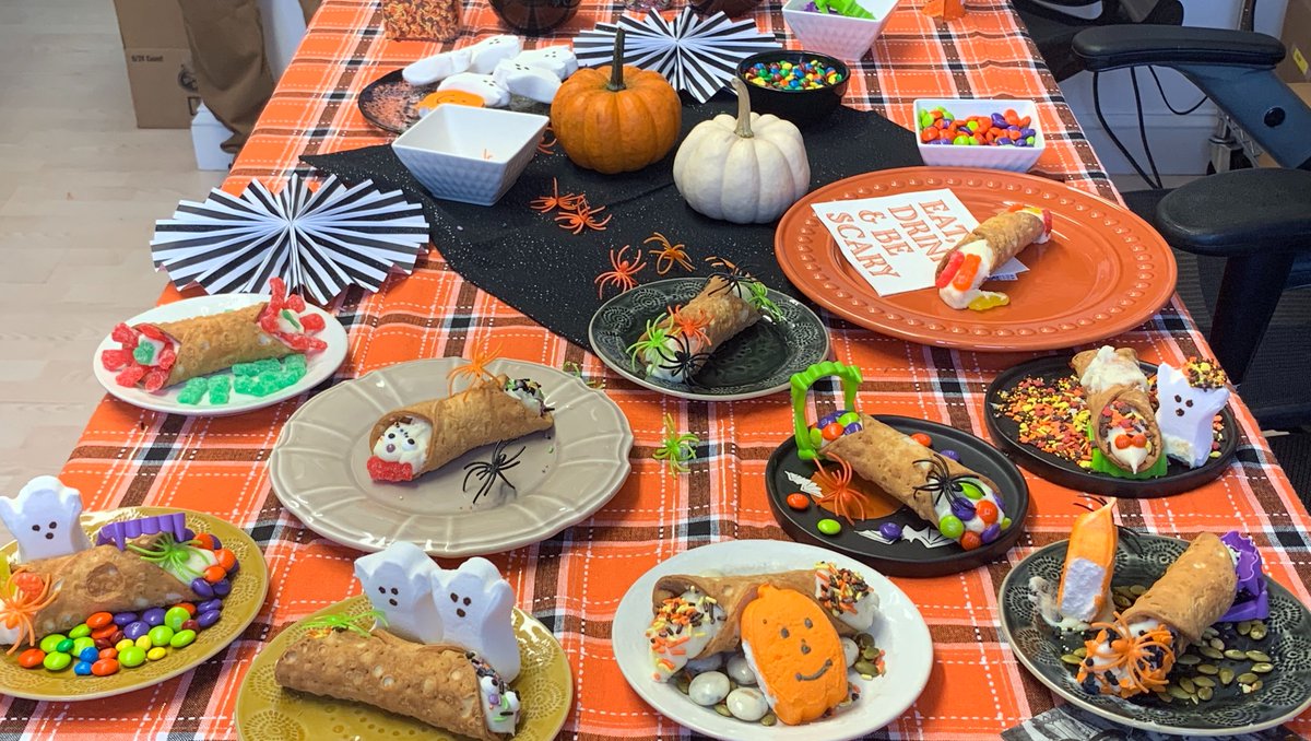 Single Source (@singlesource) on Twitter photo Happy Halloween! Check out our team decorating cannoli from <a href="/GoldenCannoli/">Golden Cannoli</a> for an in-house photoshoot. Getting work done and devouring delicious cannoli—an afternoon well spent. #SingleSourceMarketing #GoldenCannoli #HappyHalloween Happy Halloween! Check out our team decorating cannoli from <a href="/GoldenCannoli/">Golden Cannoli</a> for an in-house photoshoot. Getting work done and devouring delicious cannoli—an afternoon well spent. #SingleSourceMarketing #GoldenCannoli #HappyHalloween