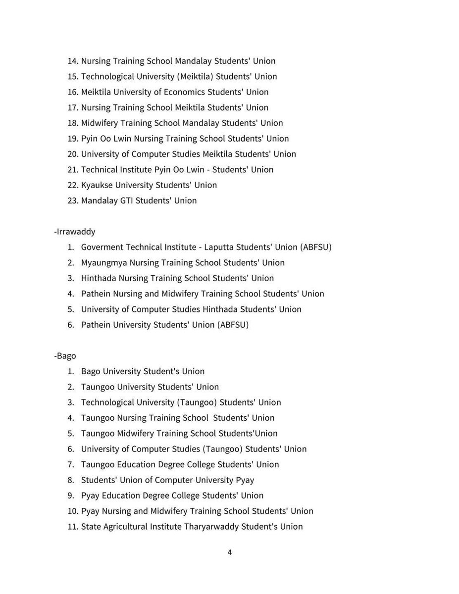 #MYANMAR: A strong statement announced by 236 Student Unions today — calling for the actions from respective int’l oil enterprises and governments; “to absolutely stop the flow of income from int’l companies to the illegitimate terrorist military”…. 1/3

#WhatsHappeningInMyanmar