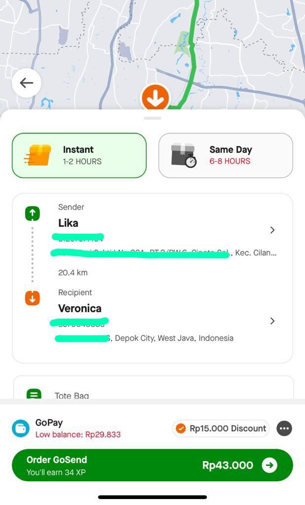elwa's tweet photo. Sedikit terkejoed pas mau kirim barang ternyata ada potongan harga. Emang terbaek lah GoSend Instant, udah cepet sampe, aman, hemat pula 🥲
Pake nih kode promo 'HEMAT' atau cus klik link: https://t.co/PfswF6eeb1
#CepetanGoSendInstant https://t.co/LK4PPnIaue