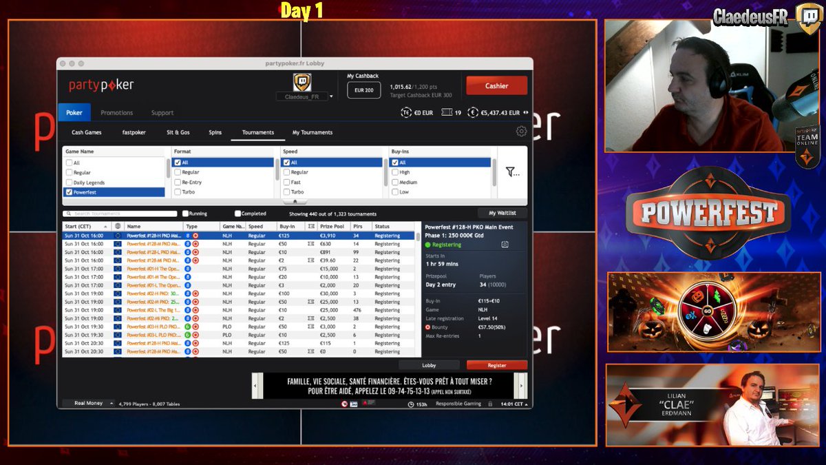 claedeusFR's tweet image. 🚀

- 129 events multipliés par plusieurs buy-ins
- Des centaines de satellites 
- Une tonne de promos
- Des énormes Main Events multi days en KO
- Des streams tous les jours

Ça commence maintenant sur ma chaine ! 

▶️ twitch.tv/claedeusfr

#powerfest sur @FRpartypoker