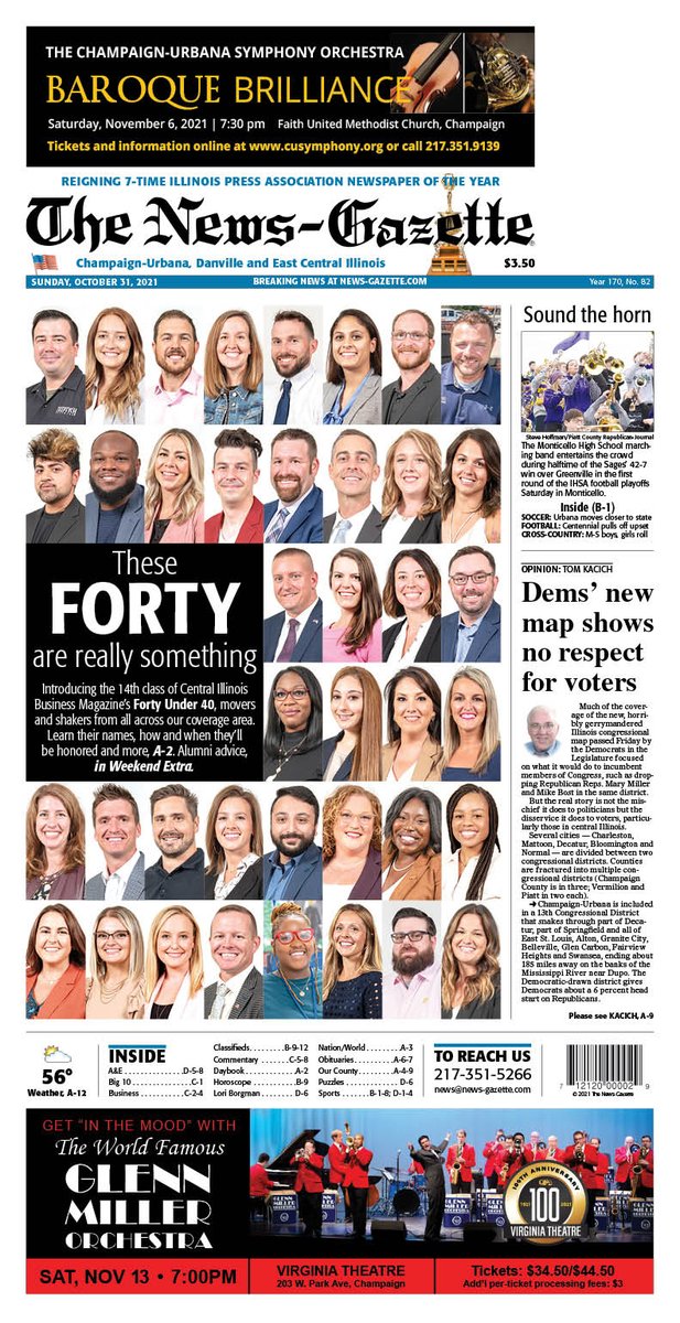 news_gazette's tweet photo. Sunday's A-1:

Congrats to our 14th Forty Under 40 class.

https://t.co/VoPFP6mOvY https://t.co/mS0OMIPEHq