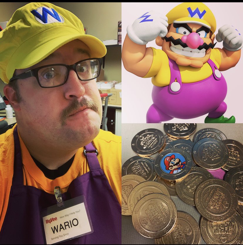 171Mdj's tweet photo. Halloween Costume inspired by @PostShowRecaps #patron #Wario #psrdiscord @roundhoward  Even have coins to hand out to kids today at the store! https://t.co/bCXH6IVGgv