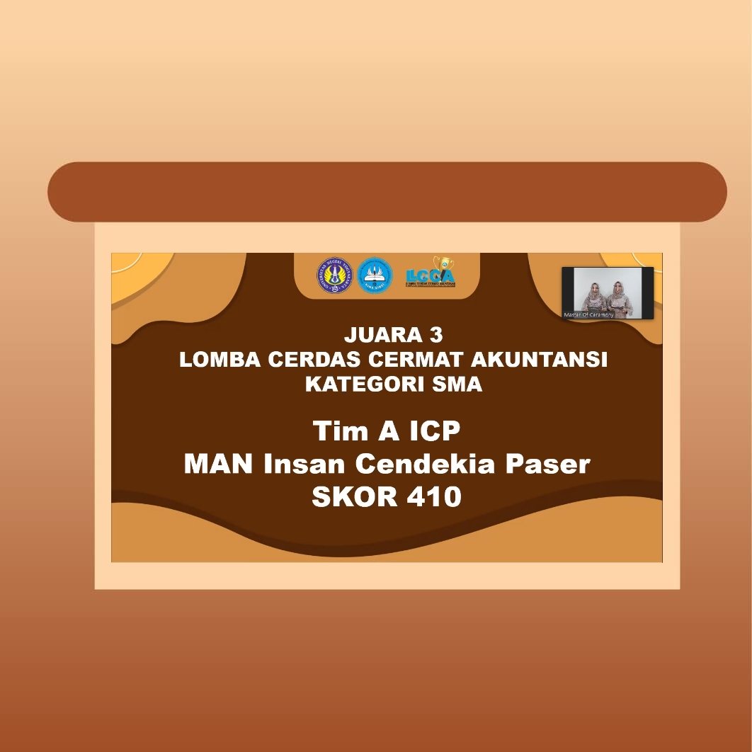 lccafebuny's tweet photo. [PENGUMUMAN BABAK FINAL LCCA FE UNY 2021]

✨ Pengumuman babak final LCCA SMA 2021✨

Kejuaraan SMA diraih oleh :
1. Historical Cost dari SMA N 1 Probolinggo
2. Ayye dari SMA N 1 Andong
3. TIM A ICP dari MAN INSAN CENDEKIA PASER

BREAK YOUR LIMIT BE A CHAMPION! https://t.co/mnSqJSJYsK