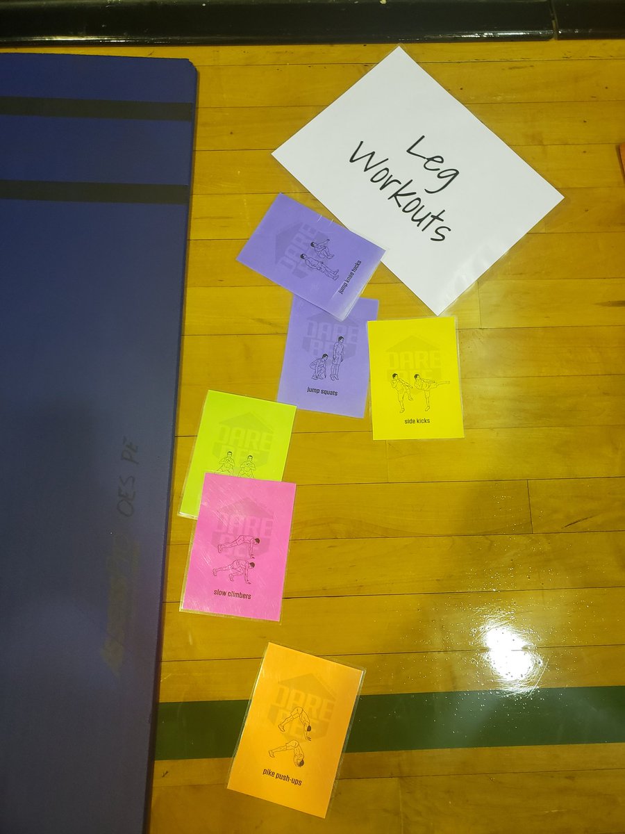 Thanks <a href="/darebees/">DAREBEE</a> for an awesome resource. Laminated and have unlimited options for activities. #BuildingtheBestSPS #physed #OESBraves