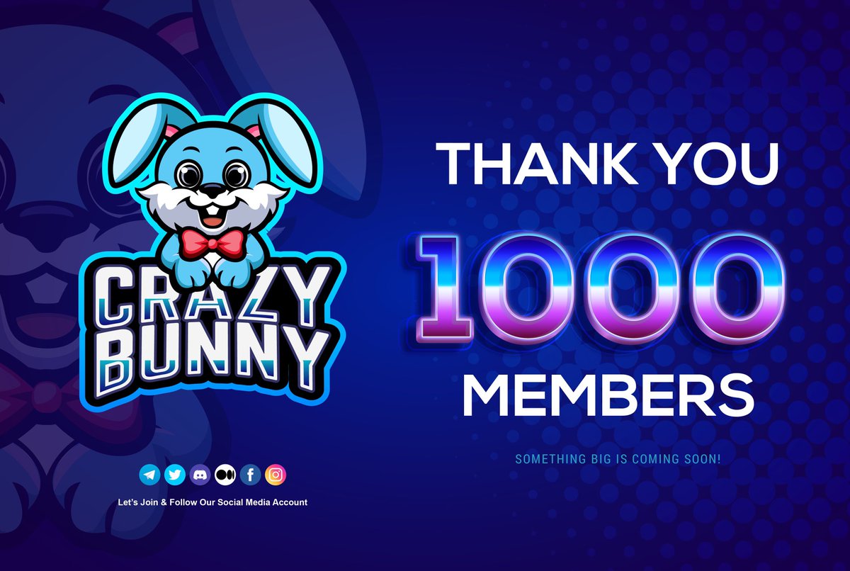 crazybunny2021's tweet photo. Our Telegram Group reached 1000 members 👏👏👏

THANK YOU for being a part of Crazy Bunny’s Family. Stay tuned for our announcement of November events. 😉

Come and join us now 😎

https://t.co/zesbLoUeoz 

#CrazyBunny #CBUNNY #bsc #PancakeSwap https://t.co/B67s2j73Bx